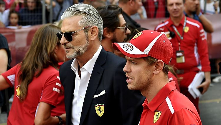Getrennte Wege? Maurizio Arrivabene und Sebastian Vettel.
