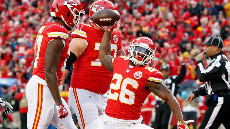 Touchdown: Damien Williams von den Kansas City Chiefs feiert.