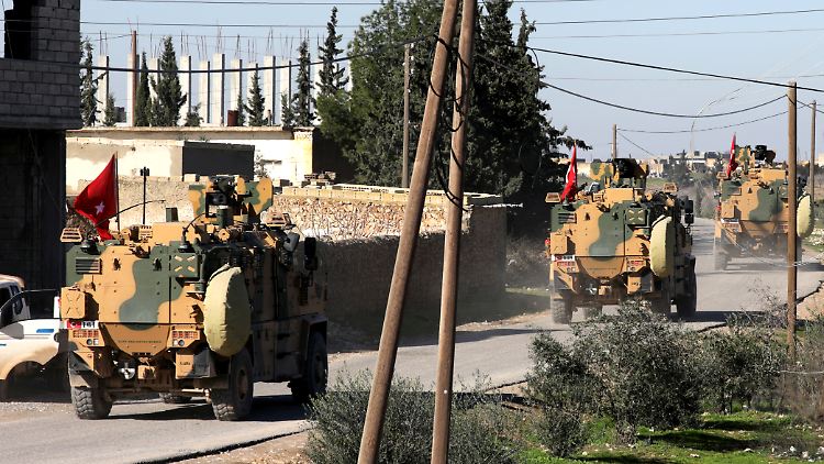 Türkische Militärfahrzeuge im Norden Syriens.