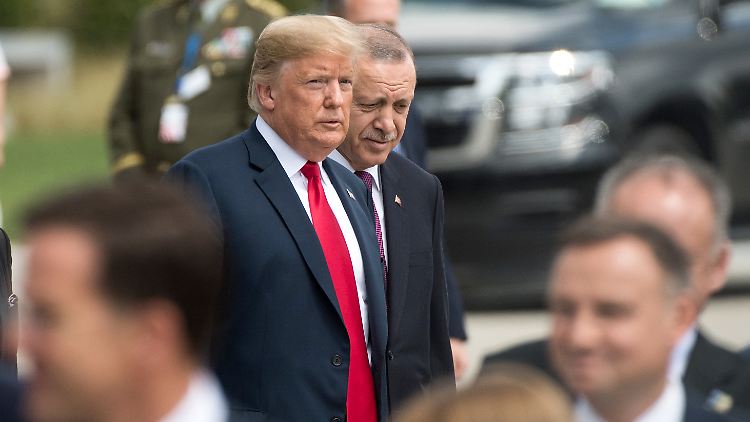 Trump und Erdogan beim Nato-Gipfel im vergangenen Jahr. 