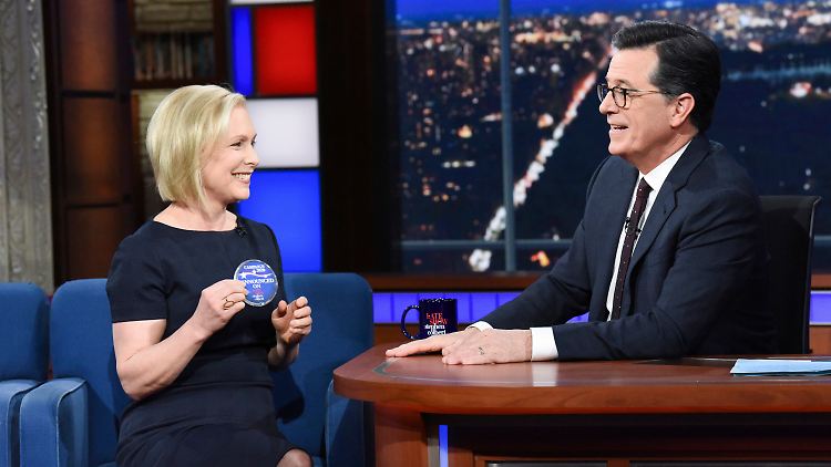 Kirsten Gillibrand nutzte einen Auftritt in der TV-Show von Stephen Colbert, um sich für die Präsidentschaftswahl 2020 in Position zu bringen.