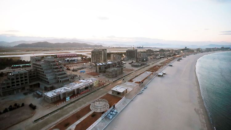 Im November vergangenen Jahres war der Baufortschritt in Wonsan-Kalma deutlich zu erkennen.