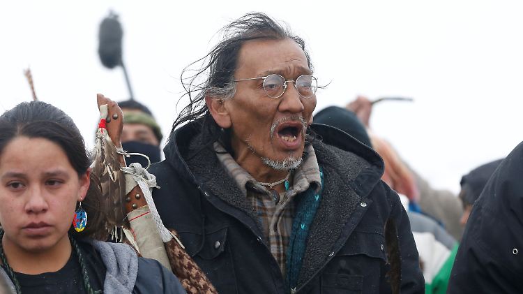 Nathan Phillips bei einer Demonstration in North Dakota. (Archivbild).