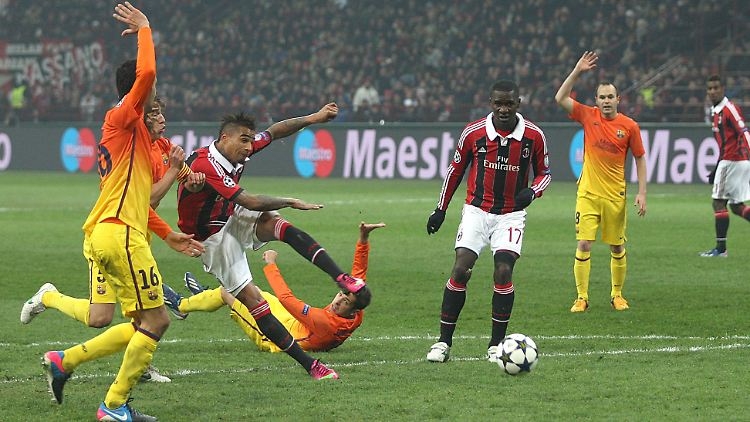 In der Saison 2012/13 traf Boateng im Achtelfinale gegen Barça - und schied trotzdem aus. Bald soll er an der Seite von Messi & Co. auflaufen.