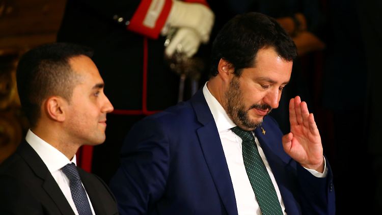 Di Maio (l.) und Salvini: Poltern für ein gutes Wahlergebnis.
