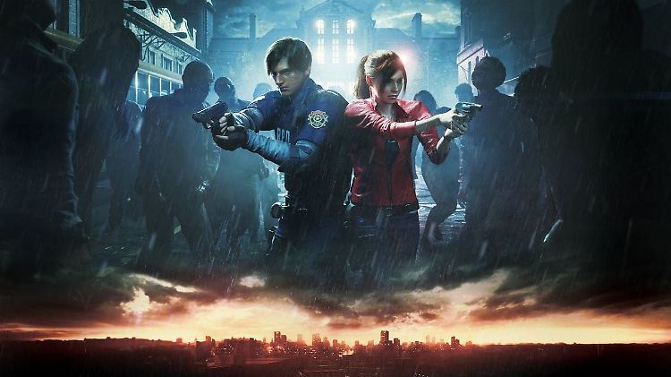 Als Claire Redfield oder Leon Kennedy stellt sich der Spieler in Resident Evil 2 einer Horde Untoter.