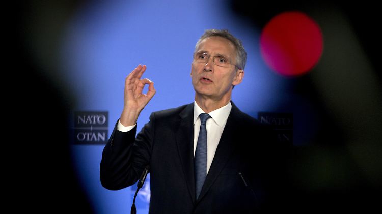 Nato-Generalsekretär Jens Stoltenberg nach der Sitzung des NATO-Russland-Rates in Brüssel zu Journalisten.