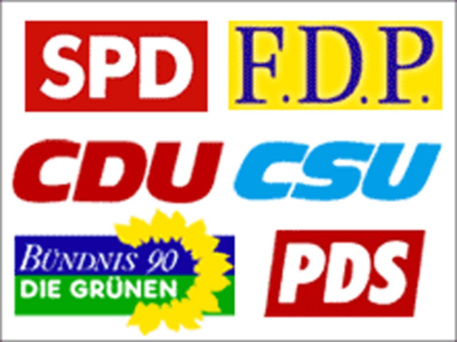 In Deutschland werden die politischen Richtungen nicht nur in links, rechts und Mitte eingeteilt, sondern den Parteien auch noch Farben zugeordnet.