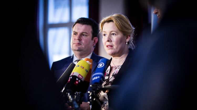 Zwei SPD-Politiker, die derzeit liefern: Arbeitsminister Hubertus Heil und Familienministerin Franziska Giffey.