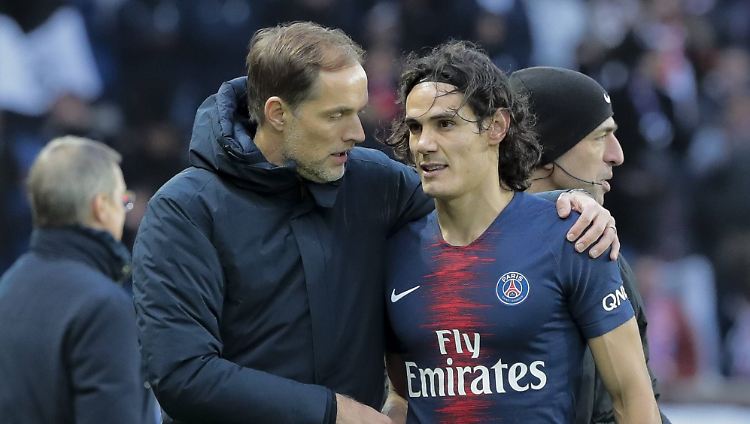 Super, Edison: Thomas Tuchel und Cavini, der sich verletzt hat, als er gegen Bordeaux einen Elfmeter schoss. Immerhin ging der Ball ins Tor.