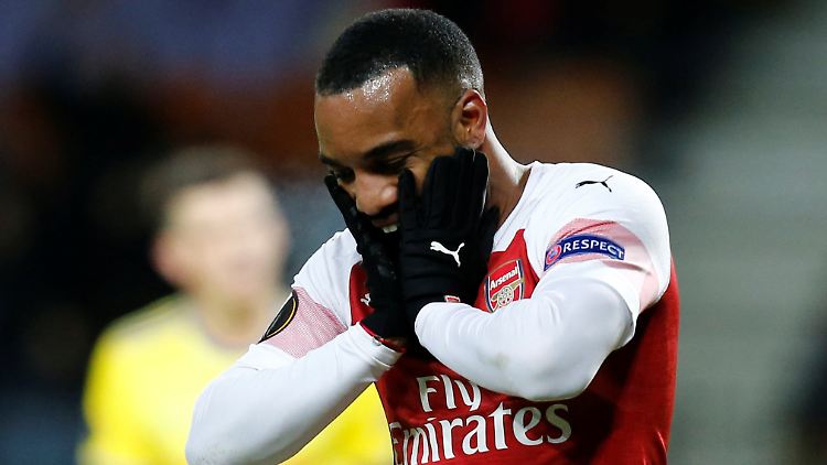 Alexandre Lacazette kann's nicht fassen: Der FC Arsenal hat sein EL-Spiel bei BATE Borissow verloren.