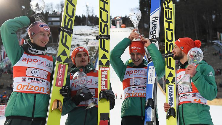Aussicht auf Pokal und Medaille haben die Skispringer vor allem im Team. 