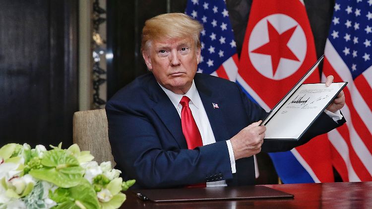US-Präsident Trump vertraut auf die Vereinbarung, die er mit Nordkoreas Staatschef Kim im vergangenen Jahr getroffen hat.
