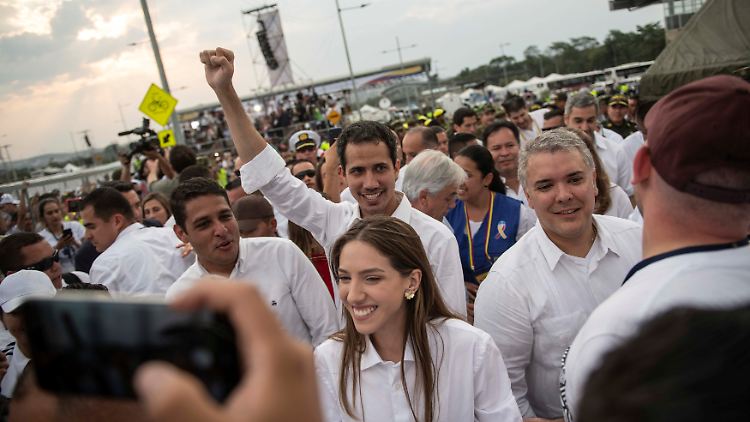 Juan Guaidó beim "Venezuela Aid Live"-Konzert im kolumbianischen Cúcuta an der Grenze zu Venezuela.