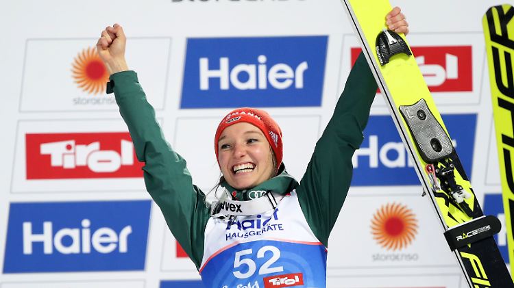Knapp zweite, aber dennoch glücklich: die Oberstdorferin Katharina Althaus.