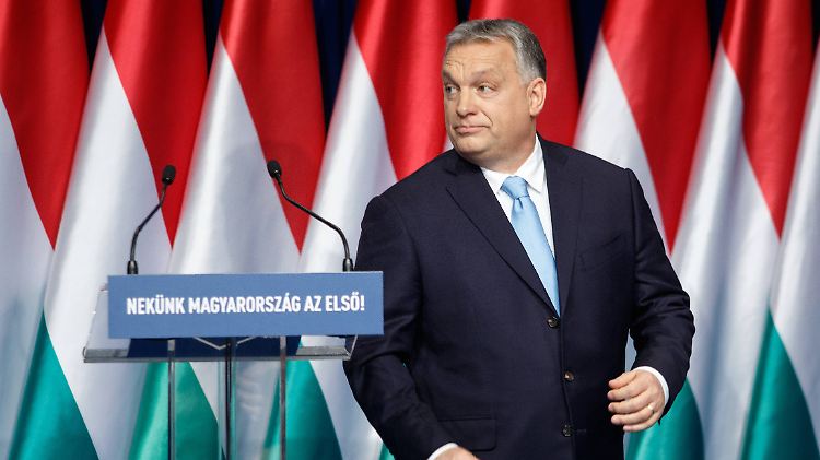 Orban bei einer Rede in Budapest.