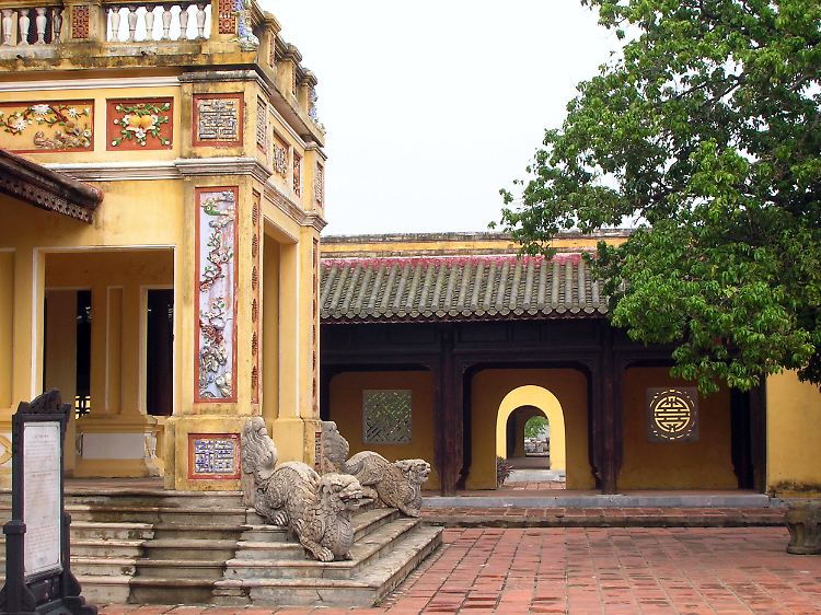 Die Verbotene Stadt in der Zitadelle von Hue ist deutlich vom großen Vorbild in China inspiriert.