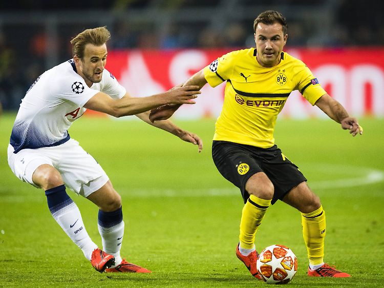 Klassenunterschied: Tottenhams Torschütze Harry Kane und Dortmunds glückloser Torjäger Mario Götze.