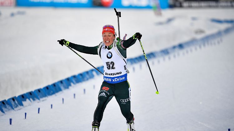 Laura Dahlmeier holt Bronze im Sprint.