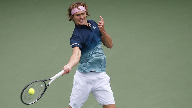 Sichtbar angestrengt: Alexander Zverev im Match gegen Jan-Lennard Struff.