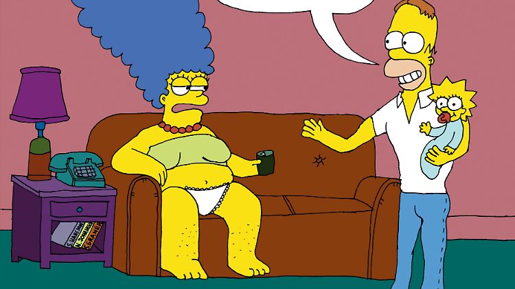 Verkehrte Welt? Dass ein durchtrainierter Homer einer faulen Marge ein Bier bringt, kann sich nur Liv Strömquist vorstellen.