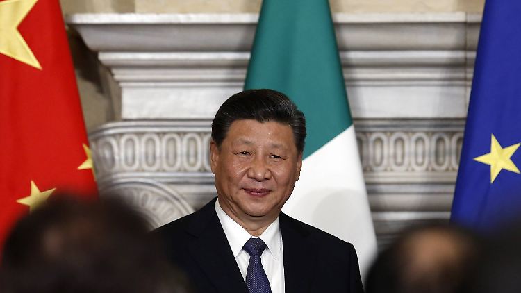 Xi Jinping in Rom. Am Dienstag trifft er in Paris den französischen Präsidenten Emmanuel Macron sowie Kanzlerin Angela Merkel und EU-Kommissionspräsident Jean-Claude Juncker.