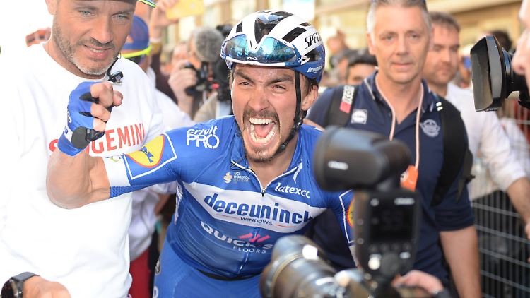 "Ich wollte nicht wieder Zweiter werden", sagt Julian Alaphilippe. Hat geklappt.