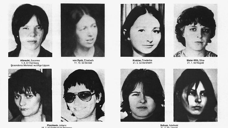 Einige Terroristen - darunter auch die hier abgebildete Friederike Krabbe - werden immer noch gesucht.