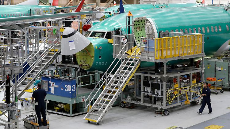 Ein Flugzeug des Typs 737 Max 8 im Boeing-Werk in Renton.