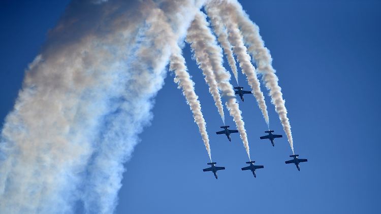 Jets der spanischen Patrulla Aguila auf der ILA vor einem Jahr.