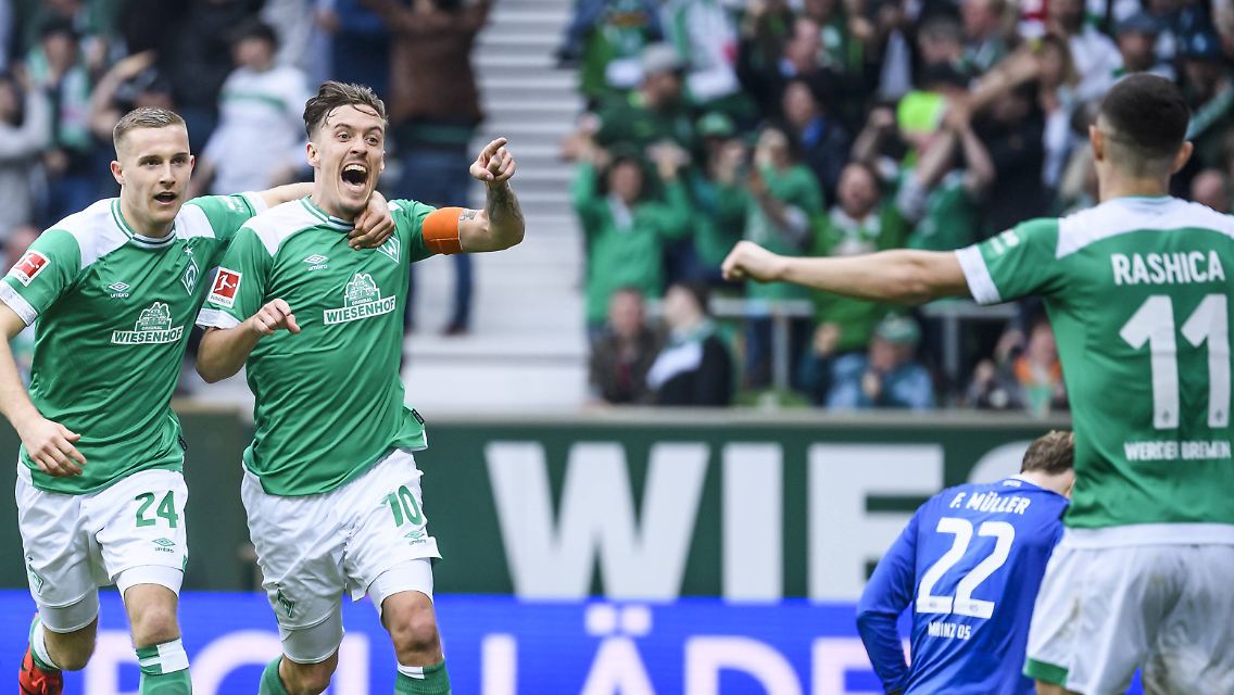 Kapitän Max Kruse machte beim 3:1 (2:0)-Triumph der Bremer gegen FSV Mainz 05 zwei Dinger rein. "Überragend. Kruse ist ein individueller Ausnahmespieler. Ein Faustpfand für Werder", musste da sogar Mainz-Sportchef Rouven Schröder anerkennen. Kruse selbst steckt sich neue Ziele: "Jeder weiß, dass ich gerne europäisch spielen würde. Es wäre dann ein weiterer Pluspunkt für Werder, wenn wir das schaffen würden."