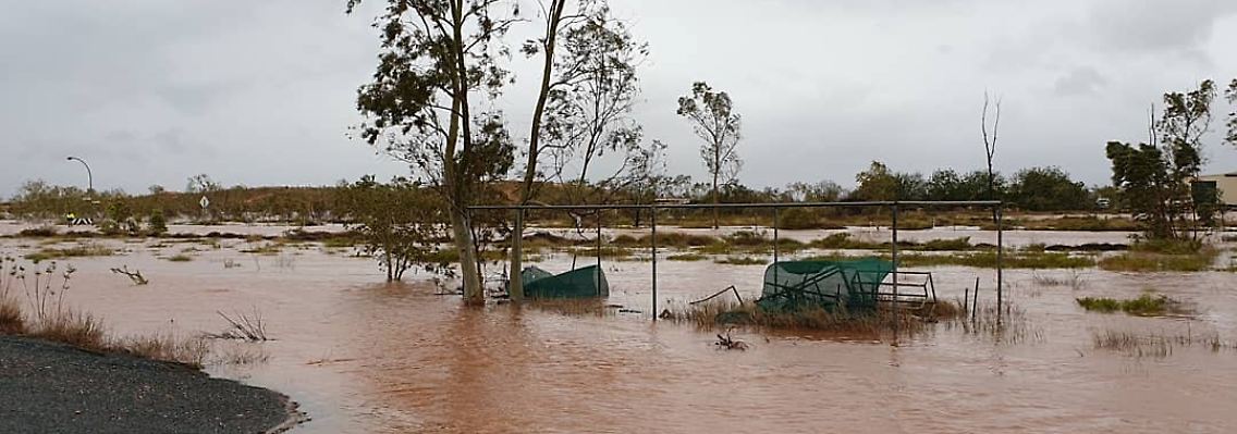 IN Gefolge des Zyklons Veronica wurden Teile Westaustraliens überschwemment.