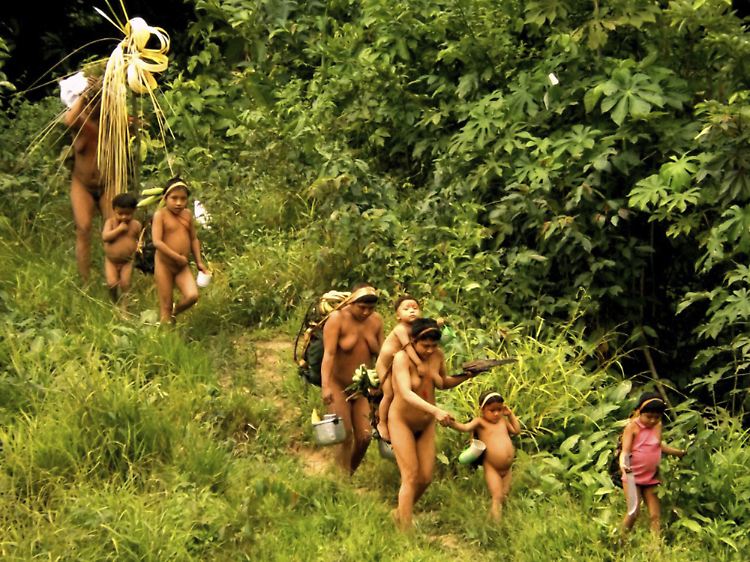 Leben wie vor Tausenden von Jahren: Dieses Archivbild aus dem Jahr 2014 zeigt Mitglieder des Volks der Korubo im Schutzgebiet "Vale do Javari" im Bundesstaat Amazonas.