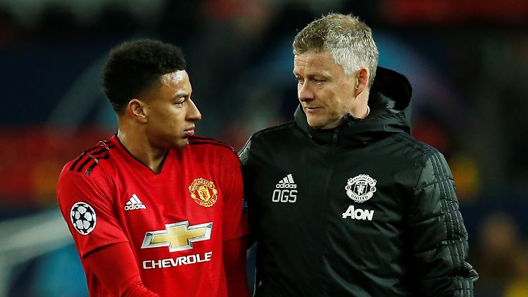 Nun geht's nach Barcelona: Trainer Ole Gunnar Solskjaer und Jesse Lingard.