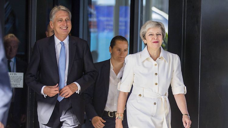 Theresa May bekommt lobende Worte von Finanzminister Philip Hammond.