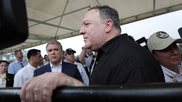 An der Grenze zu Venezuela machte sich US-Außenminister Pompeo selbst ein Bild von der Lage.