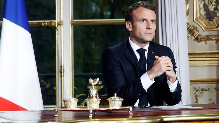 Macron hielt eine kurze Ansprache an die Nation.