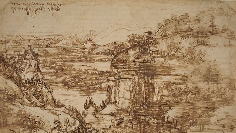 Die Zeichnung von Leonardo da Vinci von 1473 war wohl mehr eine Skizze als ein Auftragswerk.
