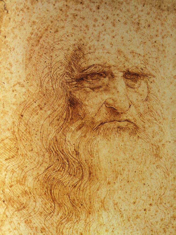 Selbstbildnis Leonardo da Vincis (1512). Es gibt kein Porträt eines anderen Künstlers, das zu Lebzeiten des Universalgenies gemacht wurde.