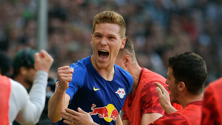 Jubel bei Marcel Halstenberg: Er trifft doppelt für die Leipziger.