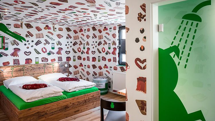 Wurst wohin man schaut: Das ist das klare Konzept in Deutschlands einzigem Wursthotel.