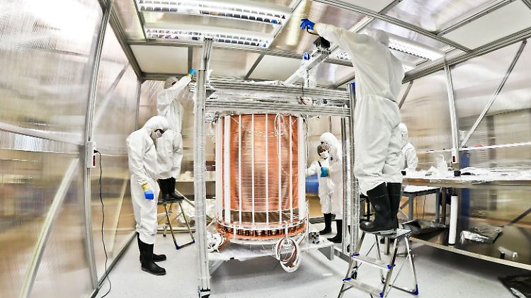 Das Herz des Xenon1T-Experiments: der Detektor.