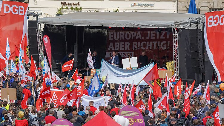 In Leipzig fand die zentrale Kundgebung des DGB statt.