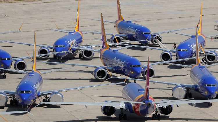 Die amerikanische Airline Southwest parkt derzeit zahlreiche Boeing 737 Max am Flughafen Victorville in Kalifornien.