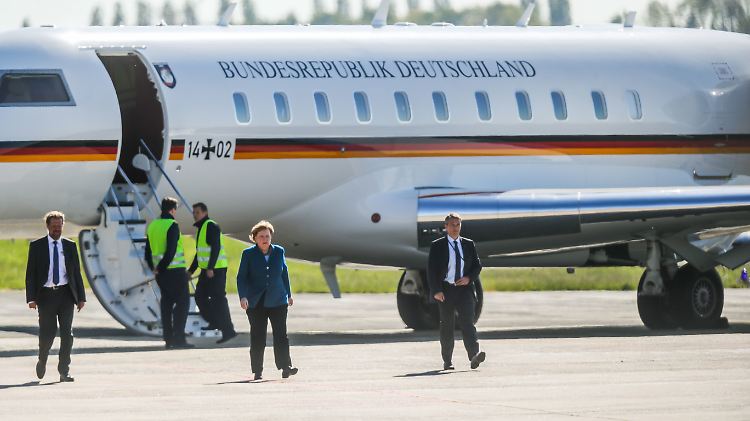 Bundeskanzlerin Merkel konnte nur beim Hinflug auf die Maschine des Typs Global 5000 zurückgreifen.