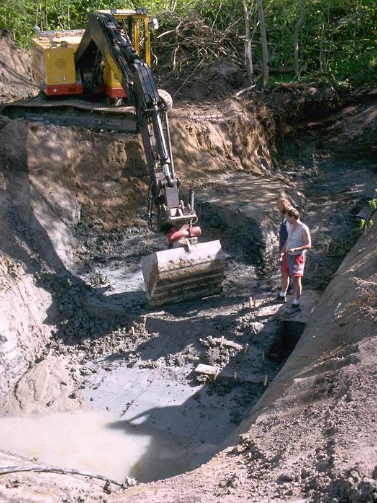 An dieser Ausgrabungssstelle wurden die Kaugummis gefunden.