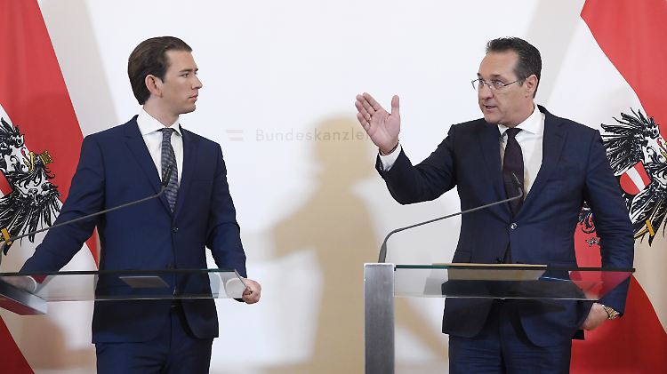 Die Opposition sieht nun Österreichs Bundeskanzler Sebastian Kurz (links) in der Affäre um Hans-Christian Strache am Zug.