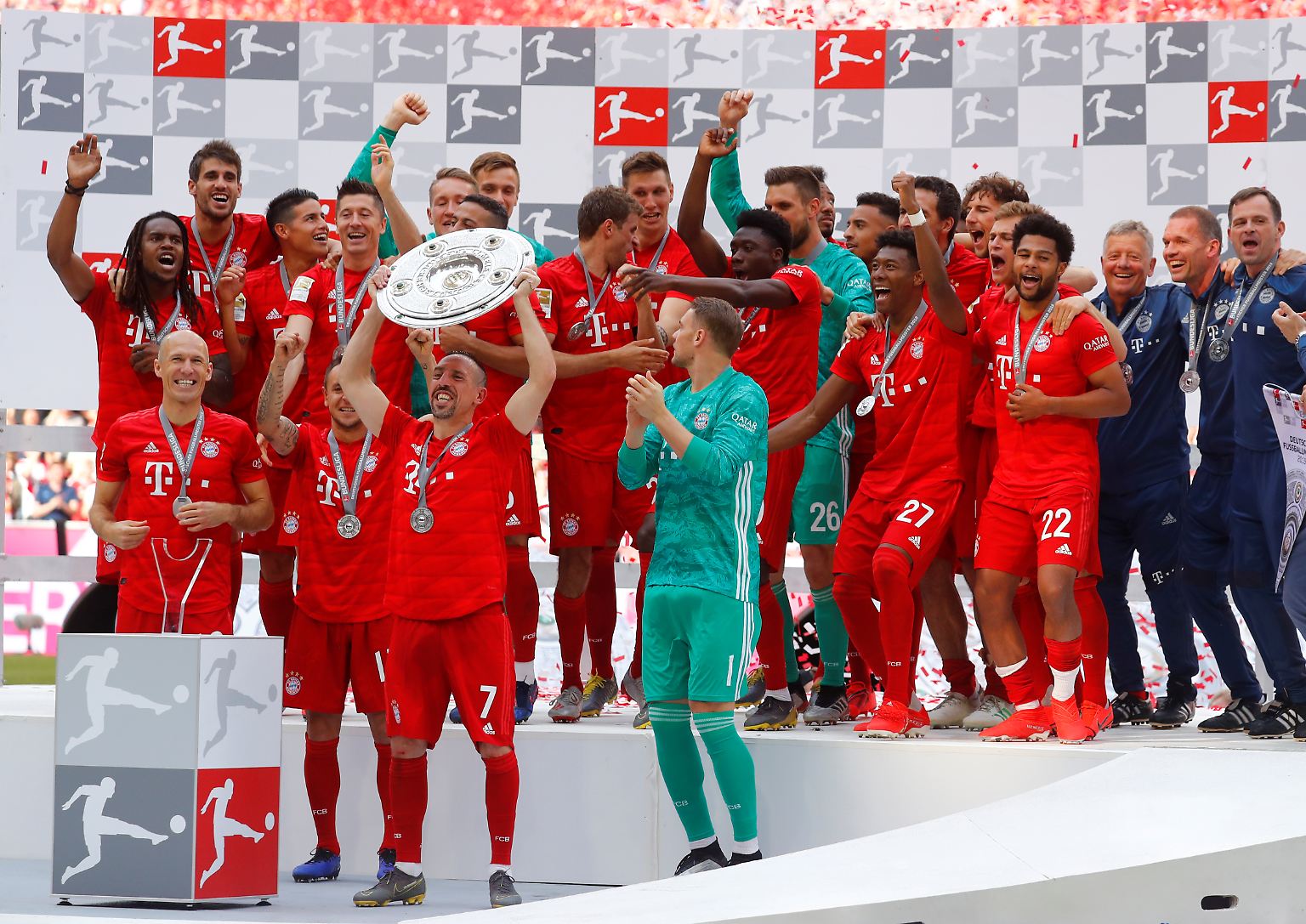 Nun ist es gewiss: Der FC Bayern ist Deutscher Fußball-Meister 2019. 