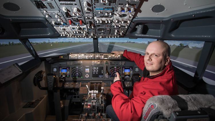 Flugsimulator einer Boeing 737.
