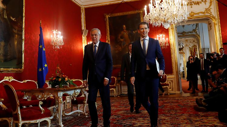 Bundespräsident Alexander Van der Bellen und Kanzler Sebastian Kurz